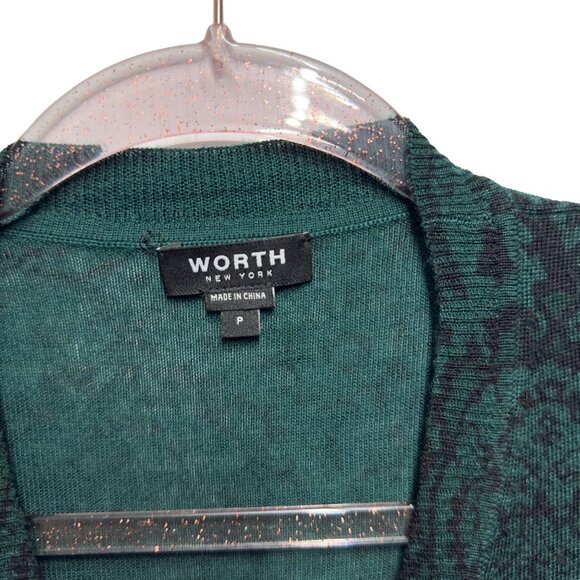 Worth 100% Wool Knit Floral Sweater Cardigan Jacket Coat - Picture 10 of 12
